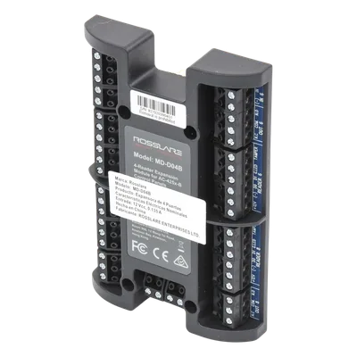 Módulo Expansor de Control de Acceso / 4 Puertos Wiegand / 4 Salidas Relé 5A NA/NC/COM / Comunicación Supervisada / 12 VCC / Diseño Compacto