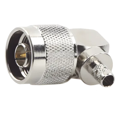 Conector N Macho en Ángulo Recto / Anillo Plegable / Cables RG-8/X, LMR-240 / Níquel, Oro, Teflón