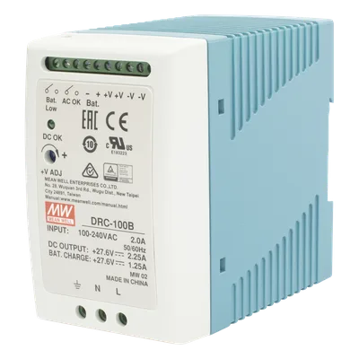 Fuente de poder con cargador de batería / Riel DIN / 24V / 100W / 2.25A / UL 508 / 2.16 x 3.54 x 3.94 pulgadas