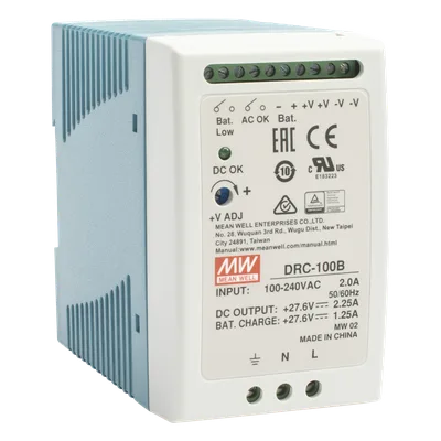 Fuente de poder con cargador de batería / Riel DIN / 24V / 100W / 2.25A / UL 508 / 2.16 x 3.54 x 3.94 pulgadas