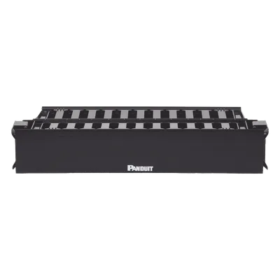 Organizador de Cables Horizontal / Doble Frontal y Posterior / 2UR / 19in / Con Tapa Extendida