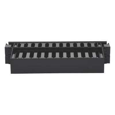 Organizador de Cables Horizontal / Doble Frontal y Posterior / 2UR / 19in / Con Tapa Extendida