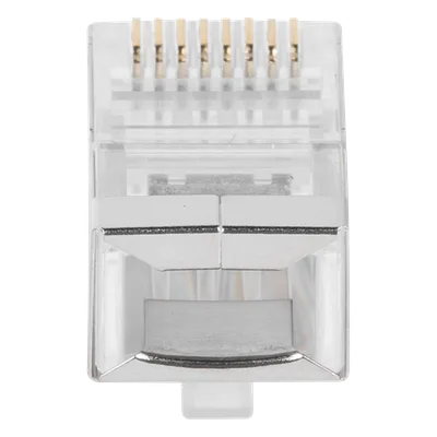 Plug Modular RJ45 / Cat6 Blindado / Chapado Oro 30µ / 23AWG / Sin Pin Tierra / 100 Piezas