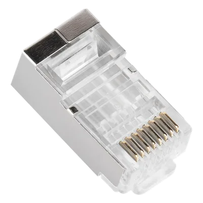 Plug Modular RJ45 / Cat6 Blindado / Chapado Oro 30µ / 23AWG / Sin Pin Tierra / 100 Piezas