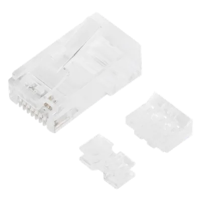 Plug RJ45 / Cat6A / 100 piezas / Chapado oro 30 micras / 10GBASE-T / TIA-568B.2