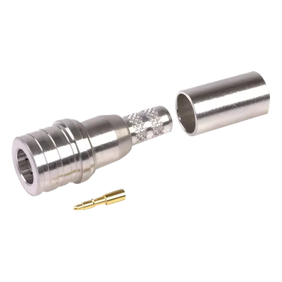 Conector QMA Macho / Anillo Plegable / RG-58/U, LMR-195 / 50 Ohm / 0-6 GHz / 335 VRMS / 0.41 x 0.98 in