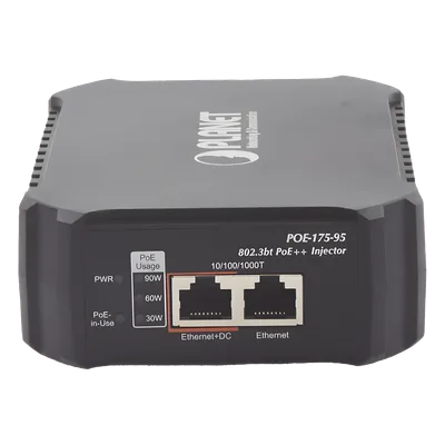 Inyector PoE / 802.3bt 95W / Gigabit / Fuente interna / Alcance 100m (328 pies)