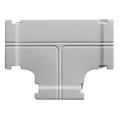 Derivación tipo T / Canaleta DX10000.00 / ABS V0 / -20°C a +80°C / 0.035 kg/m / Gris y Blanco