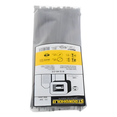 Cincho de Nylon / 300 mm (11.8 in) x 3.6 mm / Resistente a UV / Exterior / Tensión 178 N / Paquete 100 pz