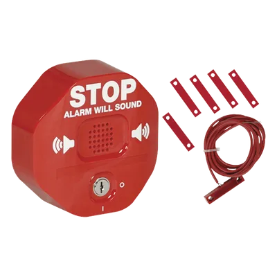 Alarma de Puerta Multifunción / Sirena 95/105 dB / Puertas Dobles / Batería 9V Alcalina / Señal Visual Disuasoria
