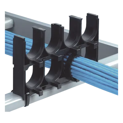 Espaciador de Cables / 4 Espacios / 31.8 mm (1.25 in) / Nylon 6.6 FR / Apilable / Negro