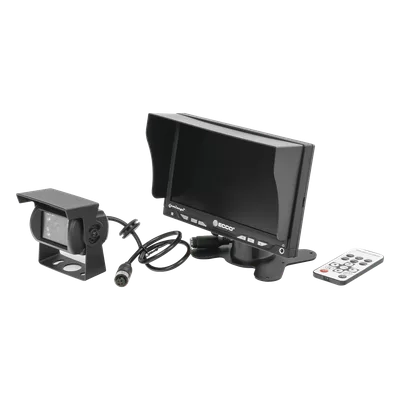 Sistema de Reversa Vehicular / Monitor LCD 7'' / Cámara CMOS IR 18 LEDs / Soporte Dual Cámara / Cable 20 m (65.6 ft)