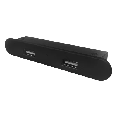 Cargador USB Empotrable / 2 Puertos 5V 2A / Cable 1.5 m / 100-240V / 60°C / Negro