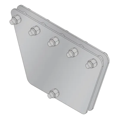 Placas Igualadoras / 5 Retenidas / Acero ASTM A-36 / Galvanizado en Inmersión / 30x30x50 cm (11.8x11.8x19.7 in)