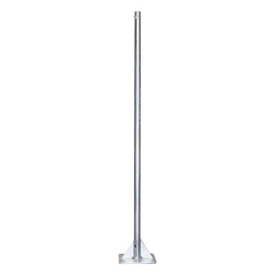 Mástil de Acero / 2 m (6.6 ft) de Altura / Tubo 2" Calibre 18 / Base 30 x 30 cm / Galvanizado por Inmersión en Caliente / Opresor Integrado