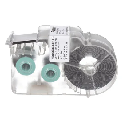 Casete de Etiquetas / Tubo Termocontráctil / 8.6 mm Ancho / 2.4 m (7.87 Pies) Largo / 18-12 AWG / Poliolefina Grado Militar / Contracción 3:1 / -55 a 135°C / Blanco