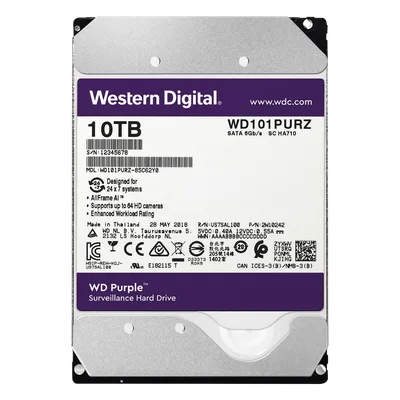 Disco duro WD de 10TB / 7200RPM / Optimizado para Videovigilancia