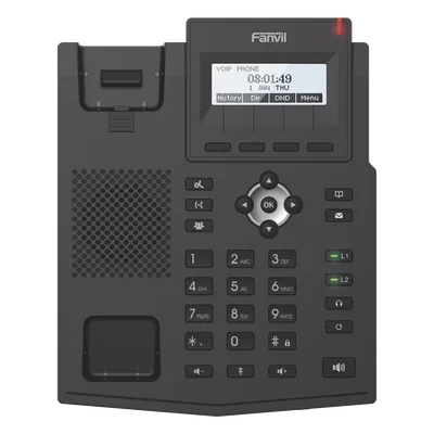 Teléfono IP / 2 Líneas SIP / Pantalla LCD 128x48 / Audio HD G.722 y Opus / Conferencia 3 Vías / PoE 802.3af / OpenVPN / Soporte EHS