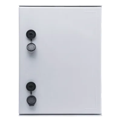 Gabinete de Poliéster / IP65 / 300 x 400 x 200 mm / Carga 30 kg / Placa Trasera Incluida / Cerradura con Llave
