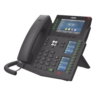 Teléfono IP Empresarial / 20 Líneas SIP / Triple Pantalla Color / Puertos Gigabit / PoE / Bluetooth / Opus
