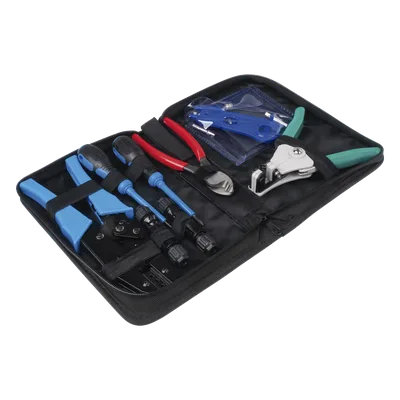 Kit de Herramientas para Instalación Solar / 13 Piezas / Conectores MC4 / Pelacable 2.5-6 mm² / Estuche Organizador
