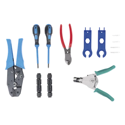 Kit de Herramientas para Instalación Solar / 13 Piezas / Conectores MC4 / Pelacable 2.5-6 mm² / Estuche Organizador