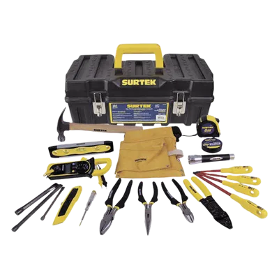 Juego de Herramientas para Electricista / 21 Piezas / Multímetro Digital de Gancho / Destornilladores Aislados 1000V / Caja Plástica 21" (53.3 cm)
