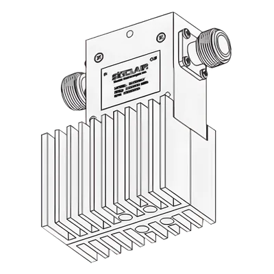 Aislador de Etapa Sencilla / 380-415 MHz / 35 MHz BW / 125W Entrada / 60W Reflejada / N Hembras / 38x64x88 mm