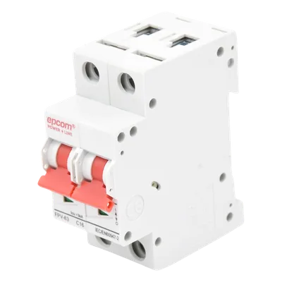 Protección Térmica/ Interruptor 2P, 16A, Corriente Directa 800 Vcc para Aplicación Fotovoltaica Montaje Riel DIN