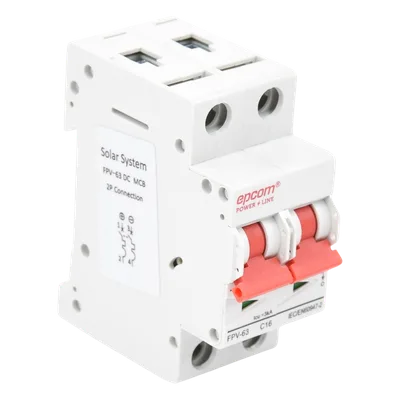 Protección Térmica/ Interruptor 2P, 16A, Corriente Directa 800 Vcc para Aplicación Fotovoltaica Montaje Riel DIN