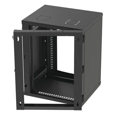 Gabinete de Pared Abatible / Rack 19" 16U / Cristal Templado / Carga 70 kg / Ventilación Opcional