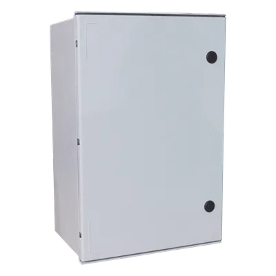 Gabinete de Poliéster IP65 / 600 x 800 x 300 mm / Carga 25 kg / Placa Trasera 581 x 705 mm / Cerradura con Llave / Uso en Intemperie