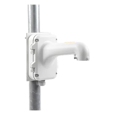 Soporte de Montaje en Poste / Caja de Conexiones Integrada / Diámetro Ajustable 67-127 mm / Capacidad 10 kg / 14.0 x 10.3 x 6.7 in
