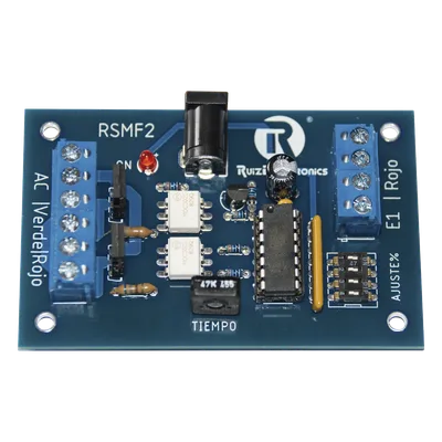 Tarjeta de Control para Semáforos / Gestión Aleatoria de Estados / Tiempo Ajustable 0.5-10 s / Contacto Seco / 12 VCC 500 mA / Modo Siempre Rojo