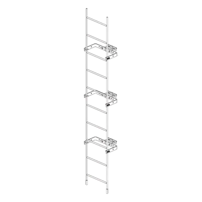 Escalera Externa Sólida / 3 m (10') / Secciones 1-12 / 3 Herrajes Sujetadores / Galvanizada en Caliente
