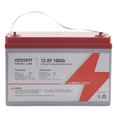 Batería de Litio Ciclo Profundo / 12.8 Vcc / 100 Ah / Descarga 50 A / -20°C a +60°C / 11 kg