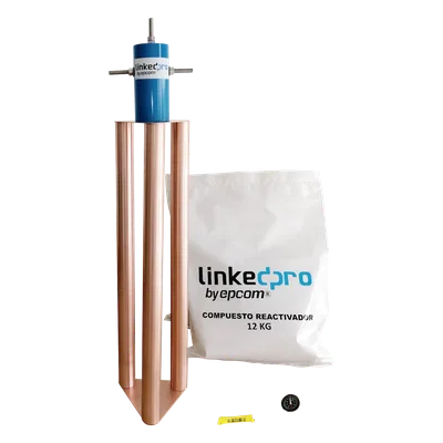 Electrodo Puesta a Tierra / Cobre Electrolítico / Diseño Delta / Filtro Equipotencial / Compuesto Mineral 12 kg / 200A / Exterior
