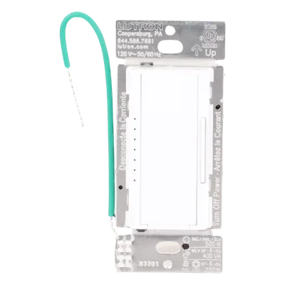 Atenuador de Pared Maestro RF PRO / 250 W LED / 500 W Incandescente / Fase Seleccionable / Neutro Opcional / RadioRA 2 y 3 / RF 431-437 MHz