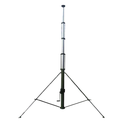 Mástil Telescópico Manual / 9 m (29.5 ft) / Retráctil 2.25 m (7.4 ft) / Carga 20 kg / Viento 100 km/h / Aluminio 6063 / IP65