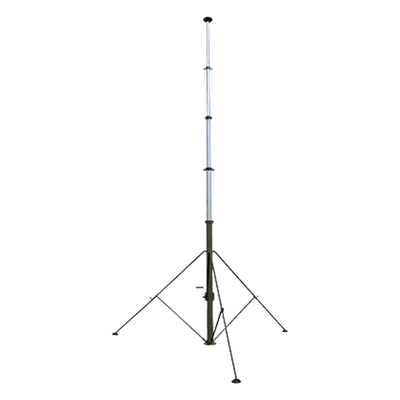 Mástil Telescópico Manual / 9 m (29.5 ft) / Retráctil 2.25 m (7.4 ft) / Carga 20 kg / Viento 100 km/h / Aluminio 6063 / IP65