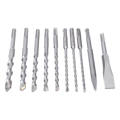 Juego de Brocas y Cincéles SDS PLUS / 10 Piezas / 3/16'' a 9/16'' / 6-1/4'' (158 mm) Largo Estándar