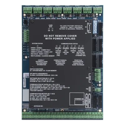 Tarjeta Principal Controlador / 8 Lectoras / 8 Puertas / 45,000 Tarjetas / TCP-IP Opcional / 16 Entradas Auxiliares / 8 Salidas Auxiliares