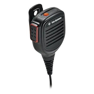 Micrófono Bocina IP / Clip Giratorio 360° / Cable Kevlar 30 lbs / IP67 / Cable Retráctil 390 mm a 1500 mm / Sensibilidad -42 dB