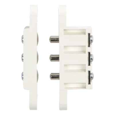 Contacto de transferencia / 3 pines / 1.5 A / 13 x 71 mm / Latón niquelado / Acabado blanco / 1/2' x 2-3/4'