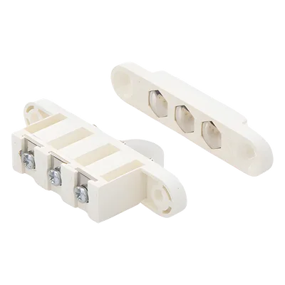 Contacto de transferencia / 3 pines / 1.5 A / 13 x 71 mm / Latón niquelado / Acabado blanco / 1/2' x 2-3/4'