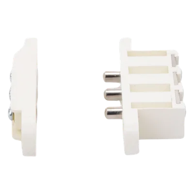 Contacto de transferencia / 3 pines / 1.5 A / 13 x 71 mm / Latón niquelado / Acabado blanco / 1/2' x 2-3/4'