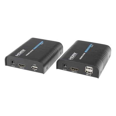 Kit extensor KVM (HDMI y USB) hasta 120 metros / Resolución 1080P @ 60 Hz/ Soporta Cables de red STP y UTP CAT5/5E/6 / HDMI 1.3 / HDCP 1.2 / PCM / Transmite el Video, Mouse, Teclado y Controla tu DVR