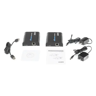 Kit extensor KVM (HDMI y USB) hasta 120 metros / Resolución 1080P @ 60 Hz/ Soporta Cables de red STP y UTP CAT5/5E/6 / HDMI 1.3 / HDCP 1.2 / PCM / Transmite el Video, Mouse, Teclado y Controla tu DVR