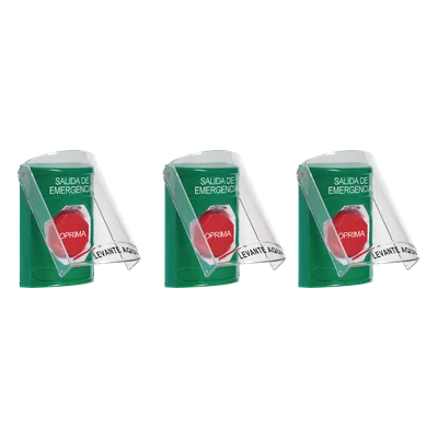 Botones de Emergencia / 3 Métodos de Activación / 3 Mensajes Configurables / Iluminación RGB / Contactos Forma C 10A / IP Compacto
