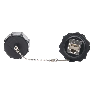Acoplador Industrial / Cat 6 Blindado / IP67 Waterproof / -10°C a 60°C / 750 Ciclos / 50μm Oro